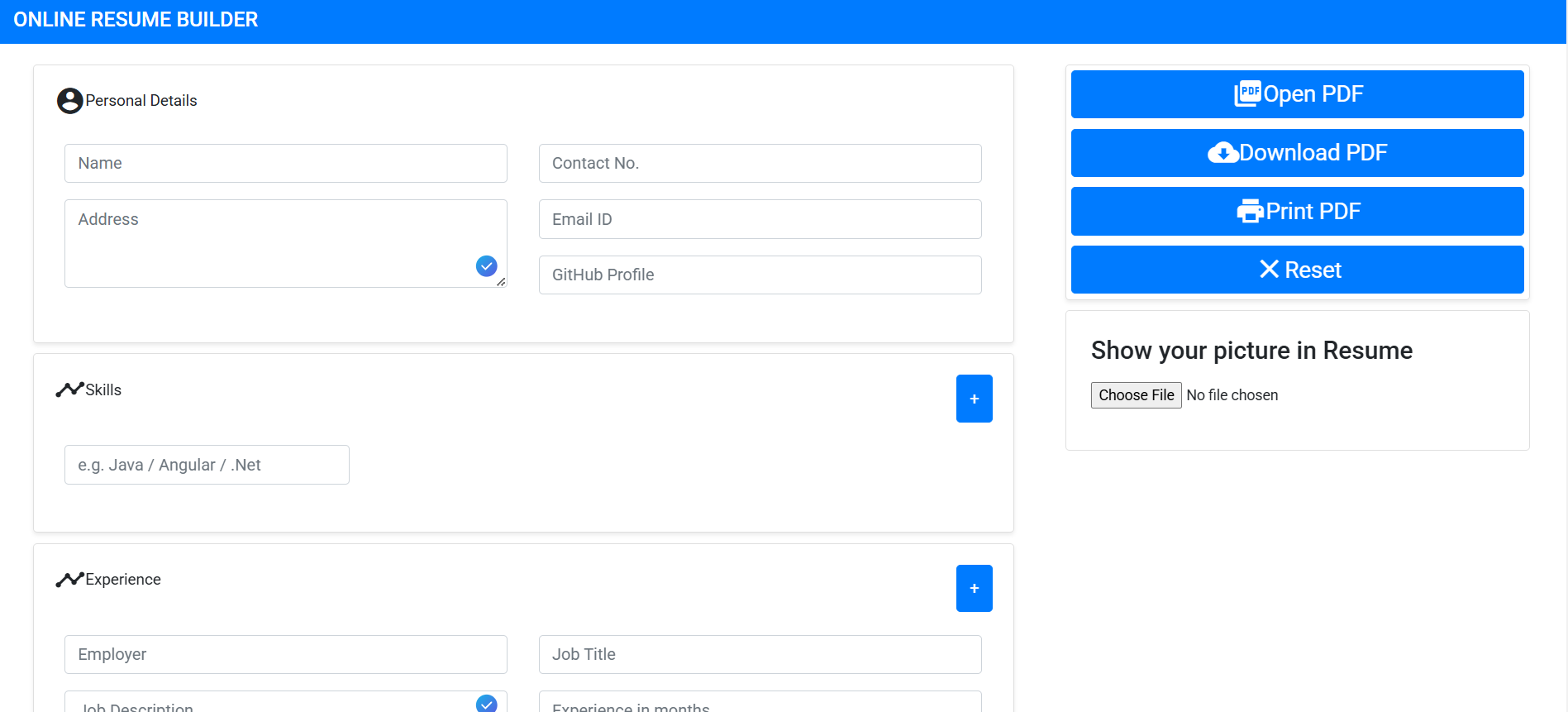 Online Resume Builder
